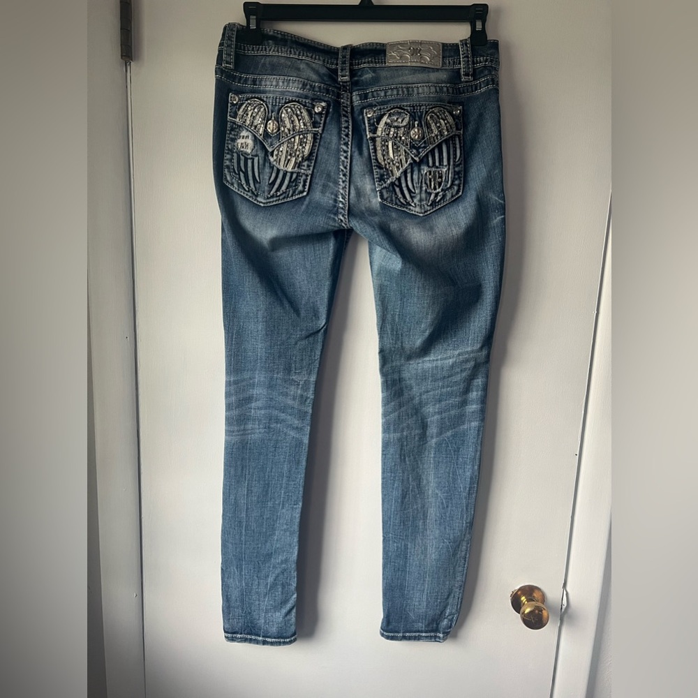 Miss Me Signature Skinny Rhinestones Embellished Jeans Women's Size 29
